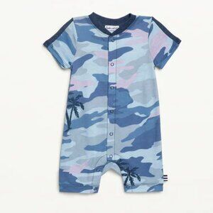 NWOT Splendid Infant Boy Palm Tree Camo Short Sleeved Onesie  6-9 months